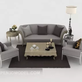 Home Grey Fabric Sofa 3d model