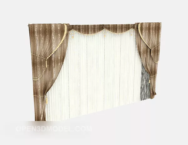Home Grey Curtains 3d model Home Grey Curtains 3d model