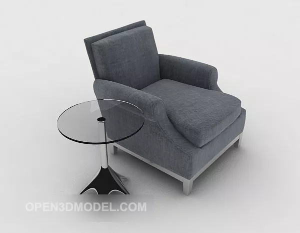 Home Grey Simple Single Sofa 3d model Home Grey Simple Single Sofa 3d model