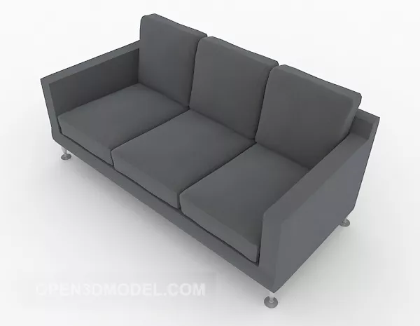 Home Grey Three-person Sofa Design 3d model Home Grey Three-person Sofa Design 3d model