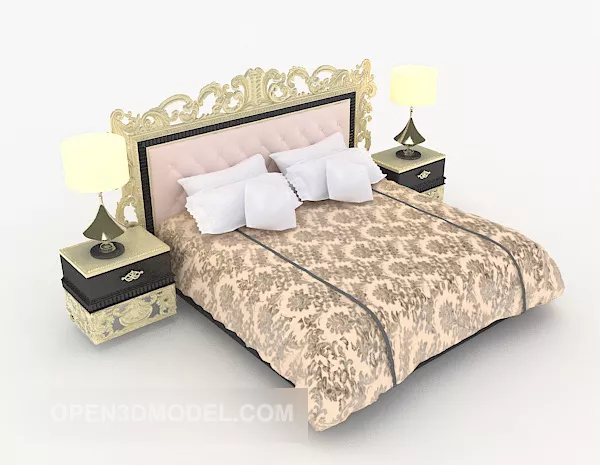 Home High-end Double Bed 3d model Home High-end Double Bed 3d model