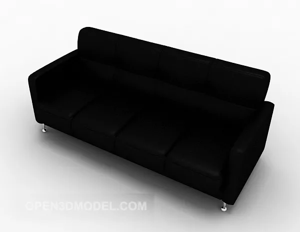 Home Leather Sofa Black 3d model Home Leather Sofa Black 3d model