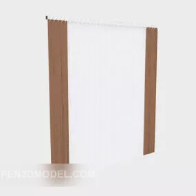 Home Decor White Brown Curtain 3d model