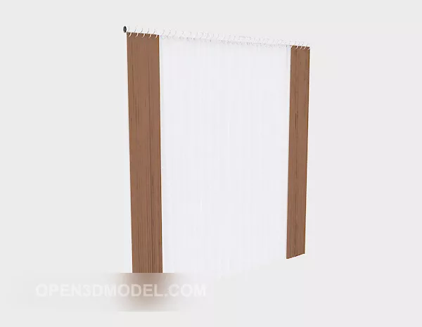 Home Decor White Brown Curtain 3d model Home Decor White Brown Curtain 3d model
