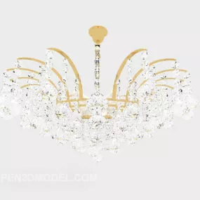 Home Living Room Crystal Chandelier 3d model