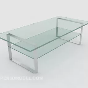 Living Room Glass Coffee Table Rectangular 3d model