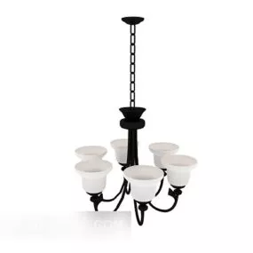 Home Living Room Simple Chandelier 3d model