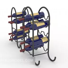 Home Vintage Metal Wine Rack 3d model