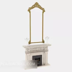 Home Minimalist Fireplace 3d model