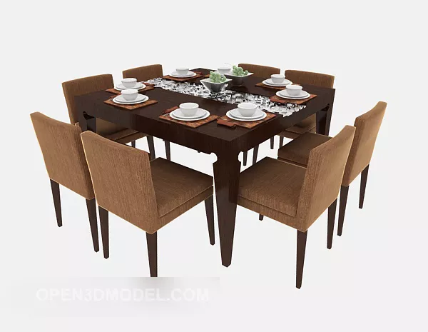 Home Minimalist Style Dining Table 3d model Home Minimalist Style Dining Table 3d model