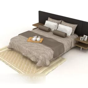 Home Modern Simple Double Bed 3d model