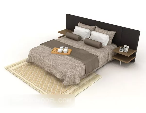 Home Modern Simple Double Bed 3d model Home Modern Simple Double Bed 3d model