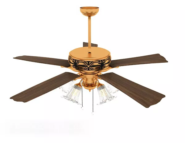 Modern Ceiling Fan Wooden Blade 3d model