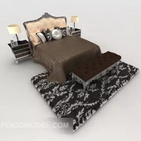 Home Neoclassical Double Bed 3d model