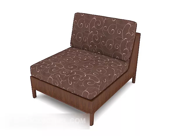 Home Pattern Brown Single Sofa V1 3d model Home Pattern Brown Single Sofa V1 3d model