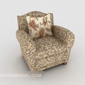 Home Pattern Single Sofa 3d model
