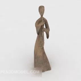 Girl Figurine Pottery Decoration 3d model
