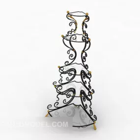 Home Antique Iron Shelves Decor 3d model