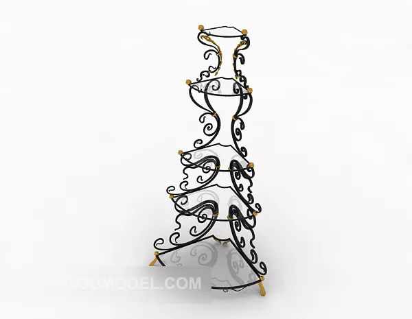 Home Antique Iron Shelves Decor 3d model Home Antique Iron Shelves Decor 3d model