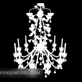 Home Practical White Chandelier Design 3d model