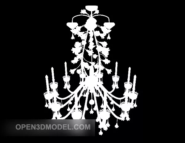 Home Practical White Chandelier Design 3d model Home Practical White Chandelier Design 3d model