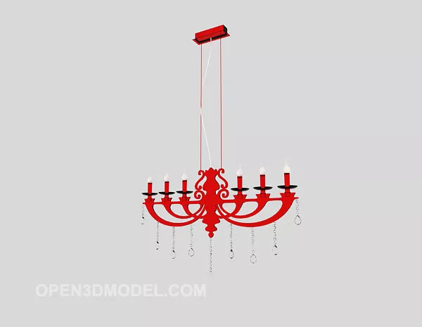 Home Red Chandelier 3d model Home Red Chandelier 3d model