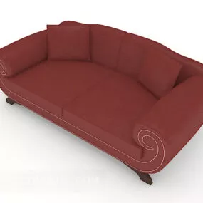 Home Red Double Sofa 3d model
