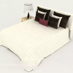 Home Rice White Double Bed 3d model