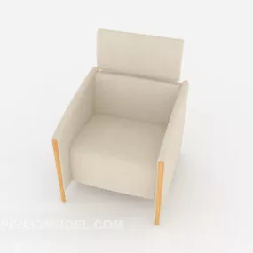 Home Rice White Simple Single Sofa 3d model