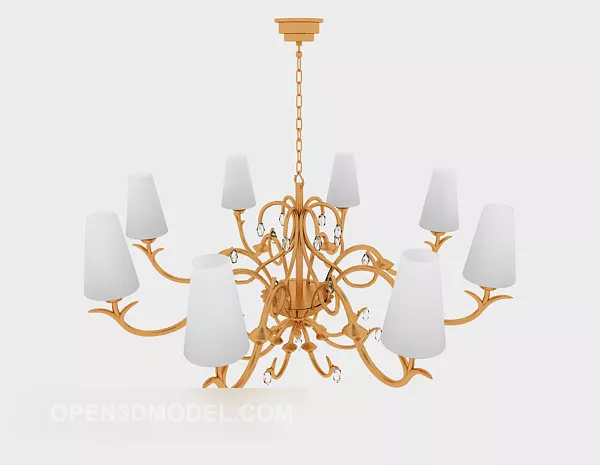 Vintage Simple European Chandelier 3d model Vintage Simple European Chandelier 3d model