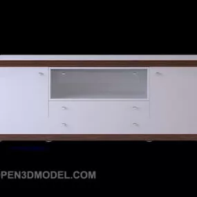 Home Simple Tv Cabinet White Color 3d model