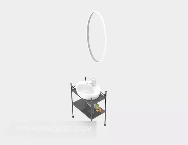 Home Simple Bath Cabinet 3d model Home Simple Bath Cabinet 3d model