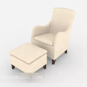 Home Simple Beige Single Sofa 3d model