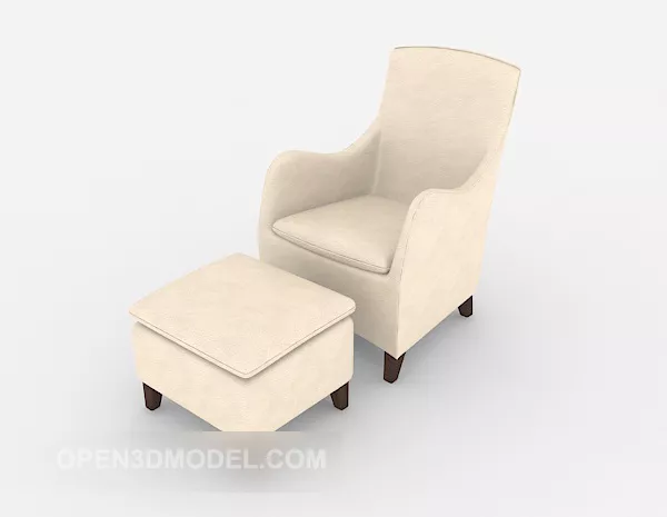 Home Simple Beige Single Sofa 3d model Home Simple Beige Single Sofa 3d model