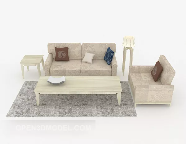 Home Simple Gray-brown Combination Sofa 3d model Home Simple Gray-brown Combination Sofa 3d model