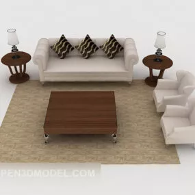 Home Simple Gray Combination Sofa 3d model