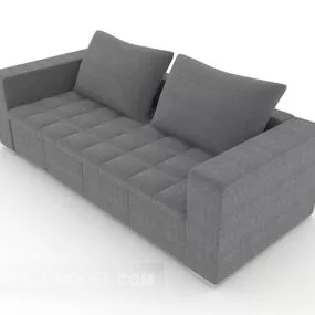 Home Simple Gray Double Sofa 3d model