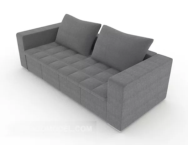 Home Simple Gray Double Sofa 3d model Home Simple Gray Double Sofa 3d model