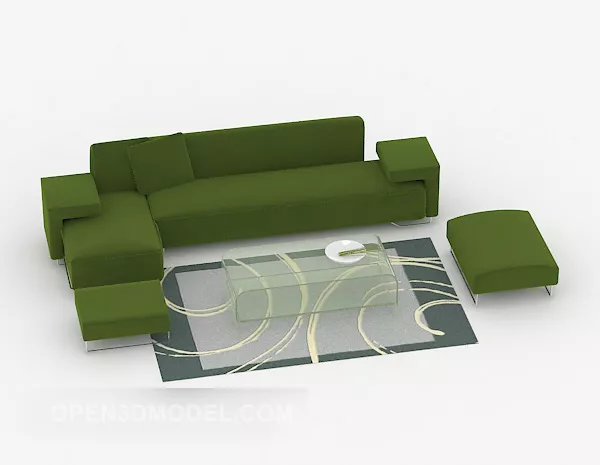 Home Simple Green Combination Sofa 3d model Home Simple Green Combination Sofa 3d model