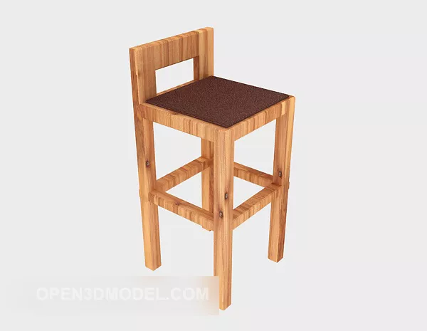 Home Decor Simple High Chair Wooden 3d model Home Decor Simple High Chair Wooden 3d model
