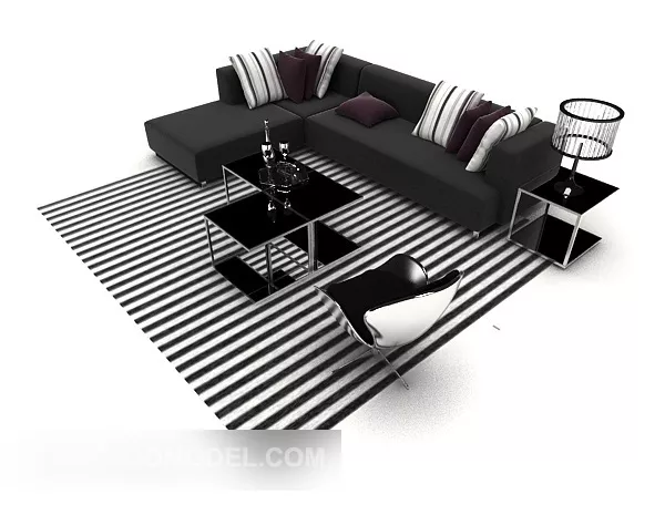 Home Simple Modern Sofa 3d model Home Simple Modern Sofa 3d model