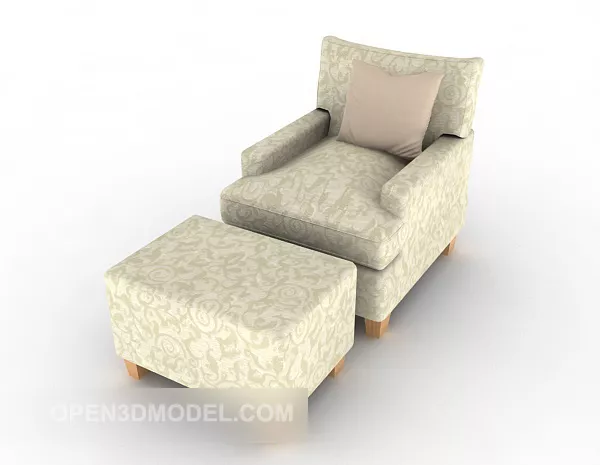 Home Simple Pattern Single Sofa 3d model Home Simple Pattern Single Sofa 3d model