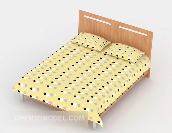 Home Simple Practical Double Bed 3d model Home Simple Practical Double Bed 3d model