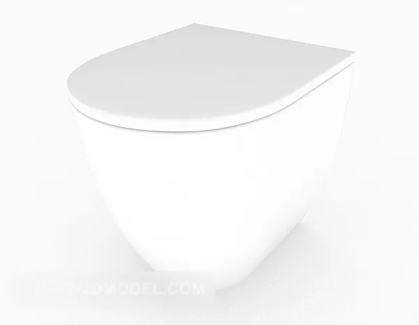 Home Simple Toilet Unit White Color 3d model Home Simple Toilet Unit White Color 3d model