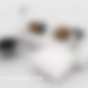 Home Simple White Multiplayer Sofa 3d model