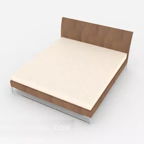 Home Simple Wooden Double Bed V2 3d model