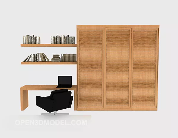 Mdf Wardrobe On Corner 3d model