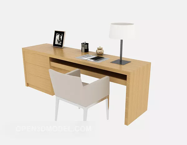 Home Solid Wood Work Desk 3d model Home Solid Wood Work Desk 3d model