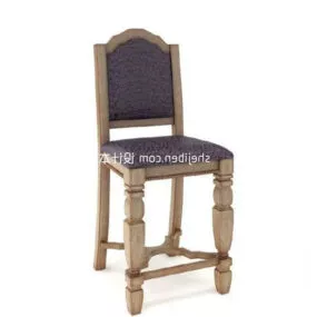 Home Solid Wood Dining Chair 3d model