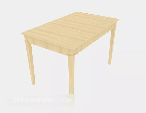 Home Solid Wood Dining Table 3d model Home Solid Wood Dining Table 3d model